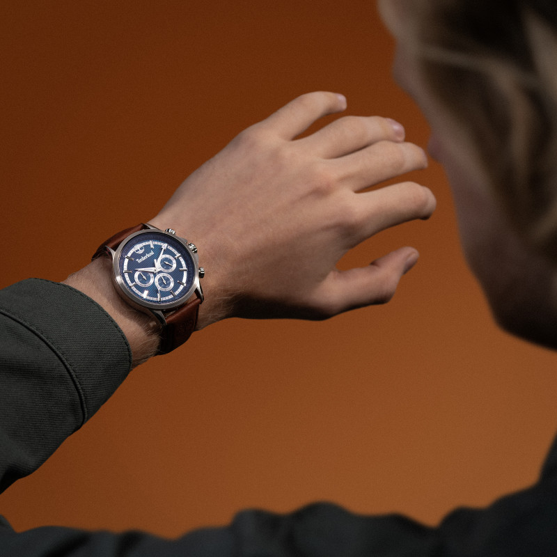 Męski zegarek Timberland na skórzanym pasku TDWGF0054602 - JubilerSezam.pl