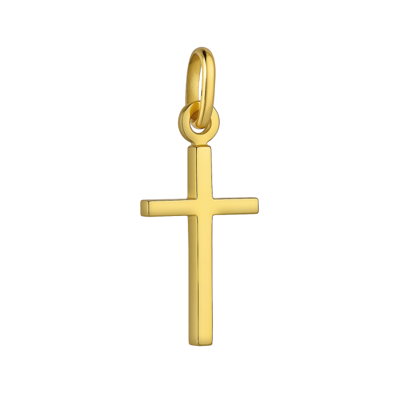 Złoty Krzyżyk 3D pr. 585 - Nowoczesny Design - JubilerSezam.pl