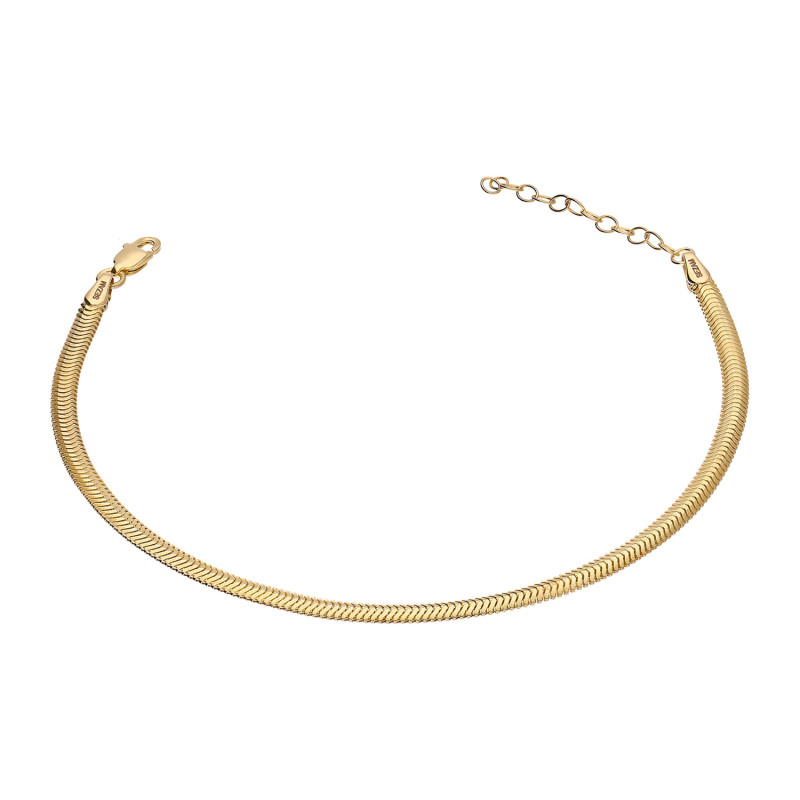 Złota Bransoletka Snake Płaska pr. 585 - JubilerSezam.pl