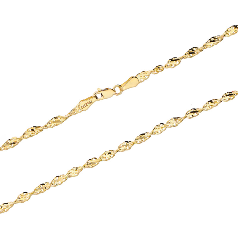 Złoty łańcuszek skrętka pr. 585 - Elegancki splot - JubilerSezam.pl