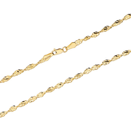 Złoty łańcuszek skrętka pr. 585 - Elegancki splot - JubilerSezam.pl