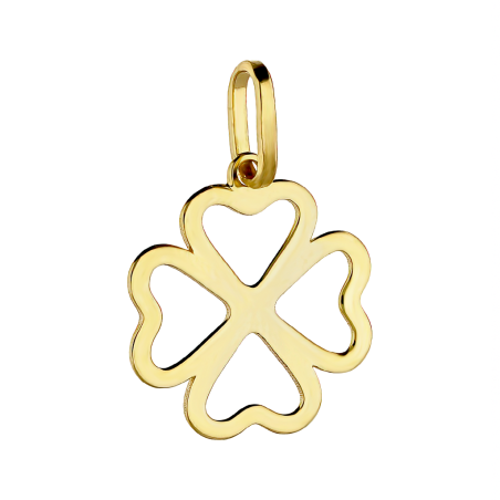 Złota Zawieszka Koniczyna Próby 585 z Sercami - JubilerSezam.pl