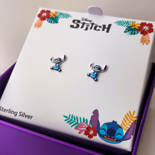 Srebrne Kolczyki Disney Stitch dla Dziewczynki - JubilerSezam.pl