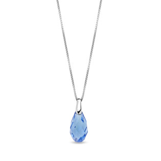 Srebrny Naszyjnik Spark Briolette Ice Blue pr. 925 - JubilerSezam.pl