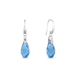 Srebrne Kolczyki Spark Briolette Ice Blue pr. 925 - JubilerSezam.pl