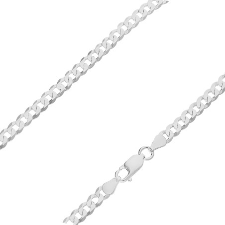 Srebrny Łańcuszek Pancerka 6mm Rodowany pr. 925 - JubilerSezam.pl