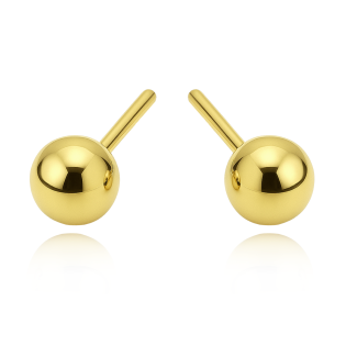 Złote kolczyki kulki 5mm pr. 585 - Minimalistyczne - JubilerSezam.pl