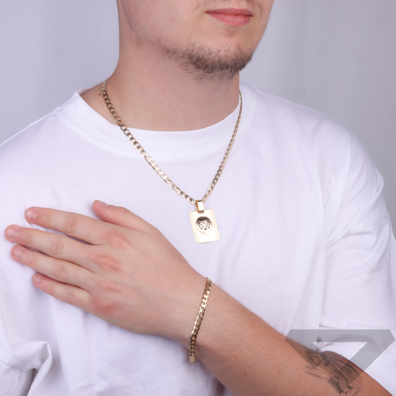 Bransoleta srebrna pozłacana pancer