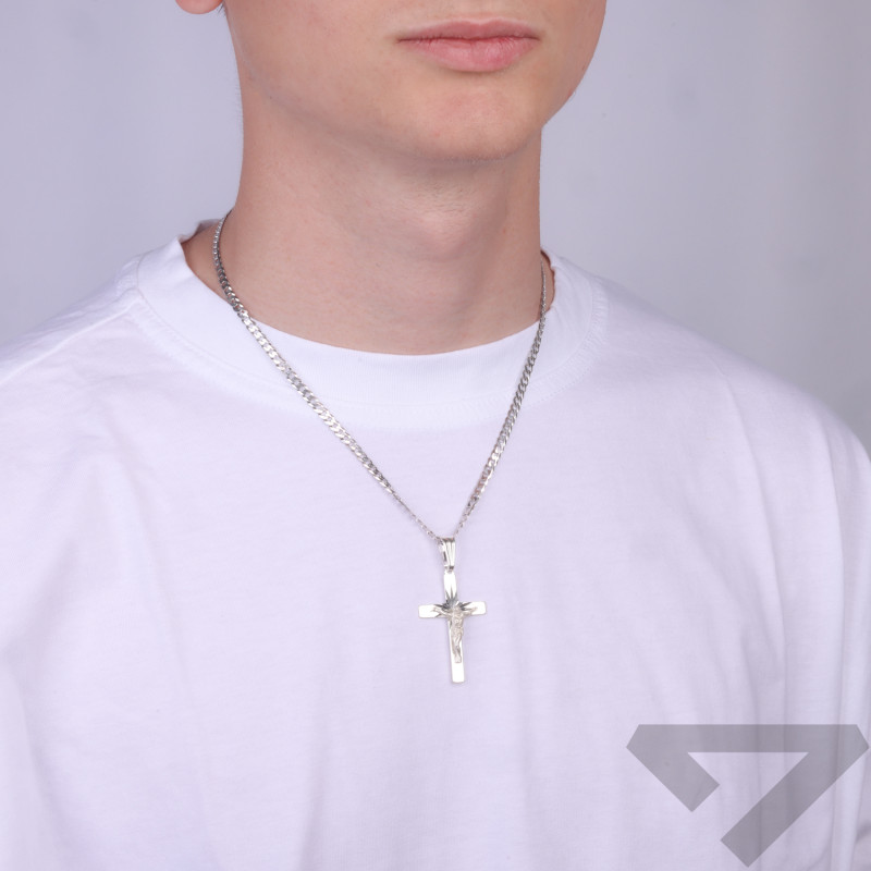 Srebrny Krzyżyk z Panem Jezusem - Dewocjonalia JubilerSezam.pl