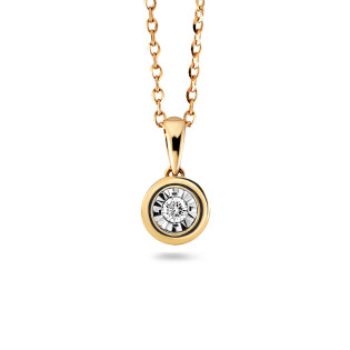 Naszyjnik złoty z diamentem/skrętka LC JE448510-JP6198Y próba 585