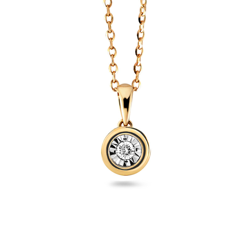 Naszyjnik złoty z diamentem/skrętka LC JE448510-JP6198Y próba 585