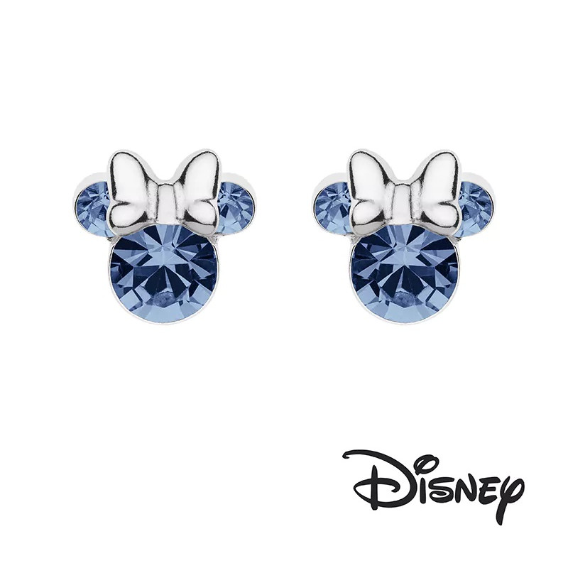 Kolczyki srebrne dla dziewczynki z Myszką Minnie kolekcja Disney