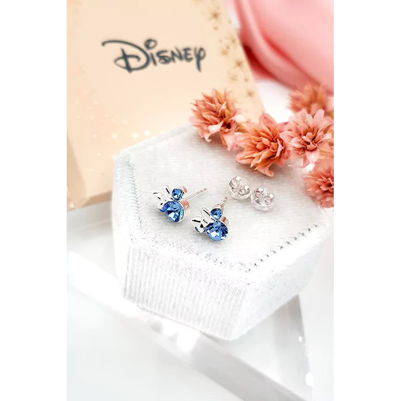 Kolczyki srebrne dla dziewczynki z Myszką Minnie kolekcja Disney