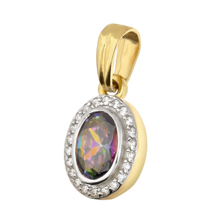 Złota Zawieszka z Topazem Mystic pr. 585 - JubilerSezam.pl