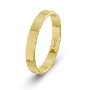 Obrączka złota płaska 3 mm