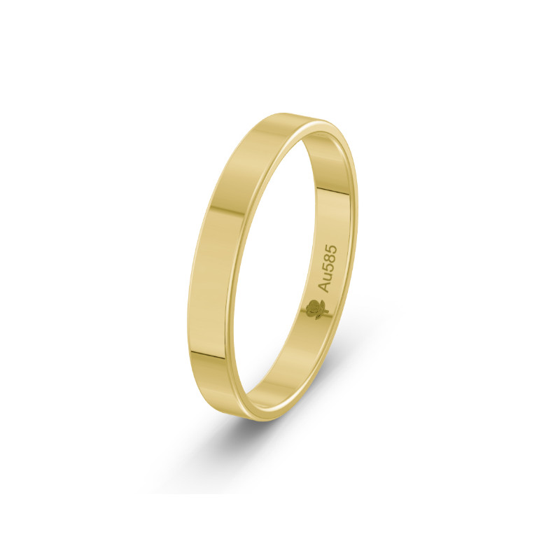 Obrączka złota płaska 3 mm