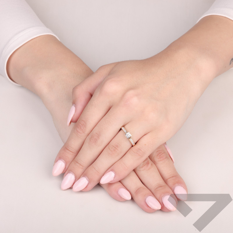 Pierścionek Zaręczynowy z Diamentem Soliter pr. 585 - JubilerSezam.pl