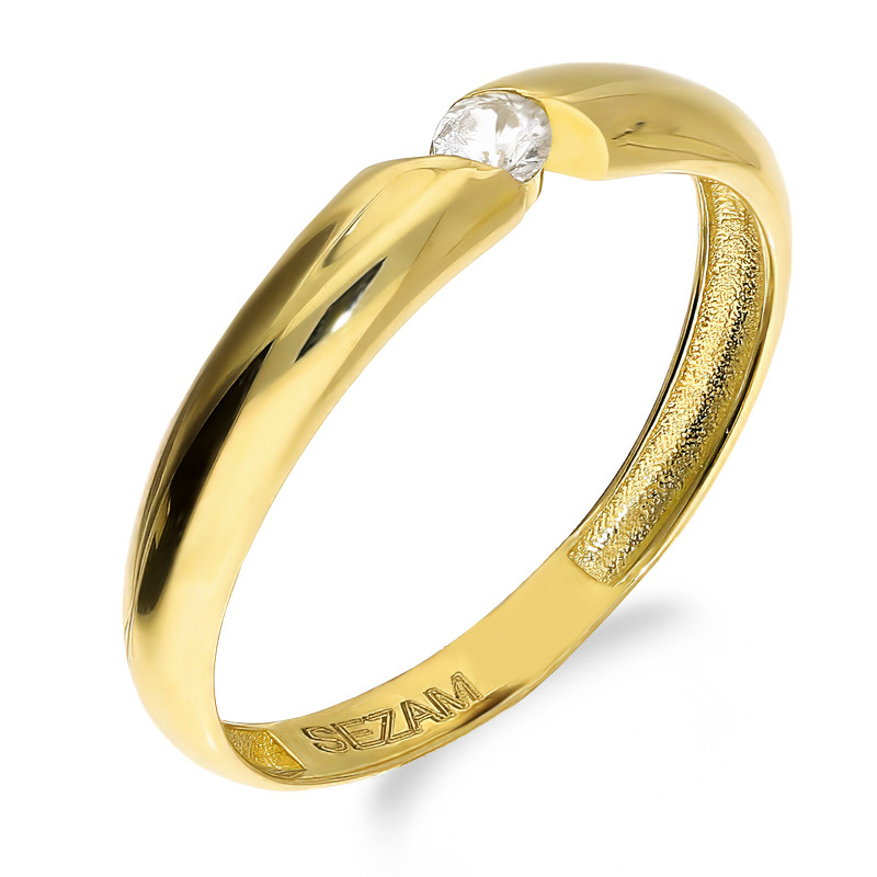 Złoty Pierścionek z Białą Cyrkonią pr. 585 Mariage - JubilerSezam.pl