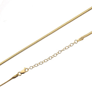 Łańcuszek złoty snake płaski  3 mm