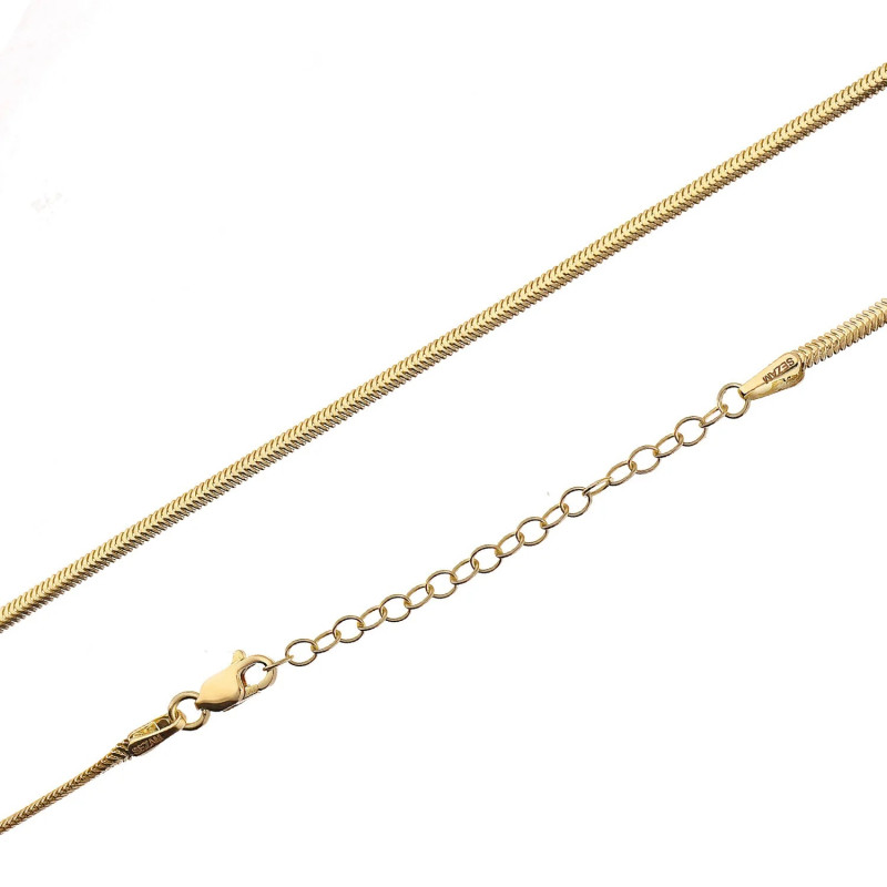 Łańcuszek złoty snake płaski  3 mm