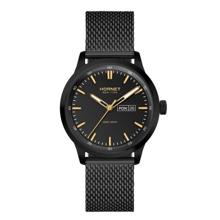 Hornet NYC Bronx — czarny zegarek męski Swiss Movement