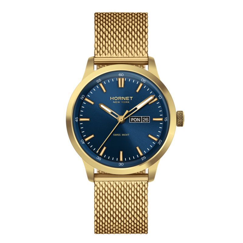 Hornet NYC Queensbridge — złoty zegarek męski Swiss Movement