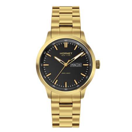 Hornet NYC Rockaway — złoty zegarek męski Swiss Movement