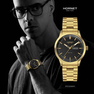 Hornet NYC Rockaway — złoty zegarek męski Swiss Movement