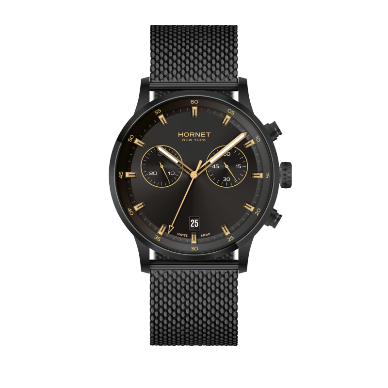 Hornet Hudson Alabama — czarny zegarek męski chronograf