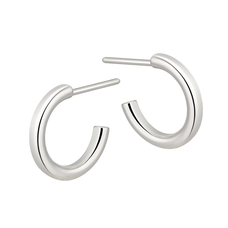 Srebrne Kolczyki Półkola 8mm - Minimalistyczna Elegancja - JubilerSezam.pl
