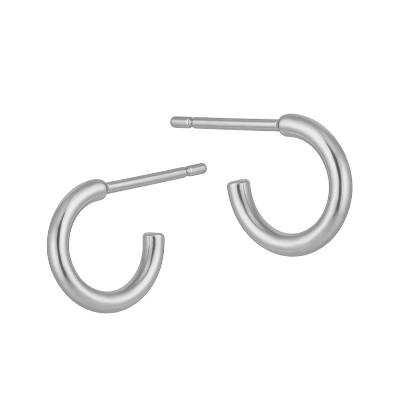 Srebrne Kolczyki Półkola 6mm - Klasyczna Elegancja - JubilerSezam.pl