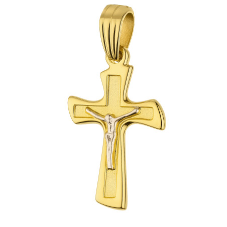 Złoty Krzyżyk z Jezusem pr. 585 - Symbol Wiary - JubilerSezam.pl