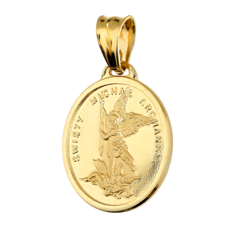 Złoty Medalik Archanioł Michał pr. 585 w Owalu - JubilerSezam.pl