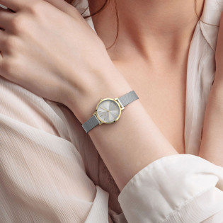 Cicada Milano – damski zegarek bi-color na bransolecie mesh