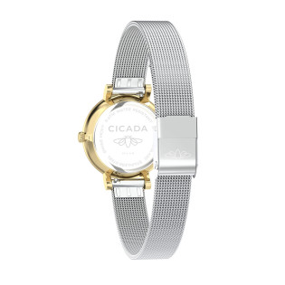 Cicada Milano – damski zegarek bi-color na bransolecie mesh