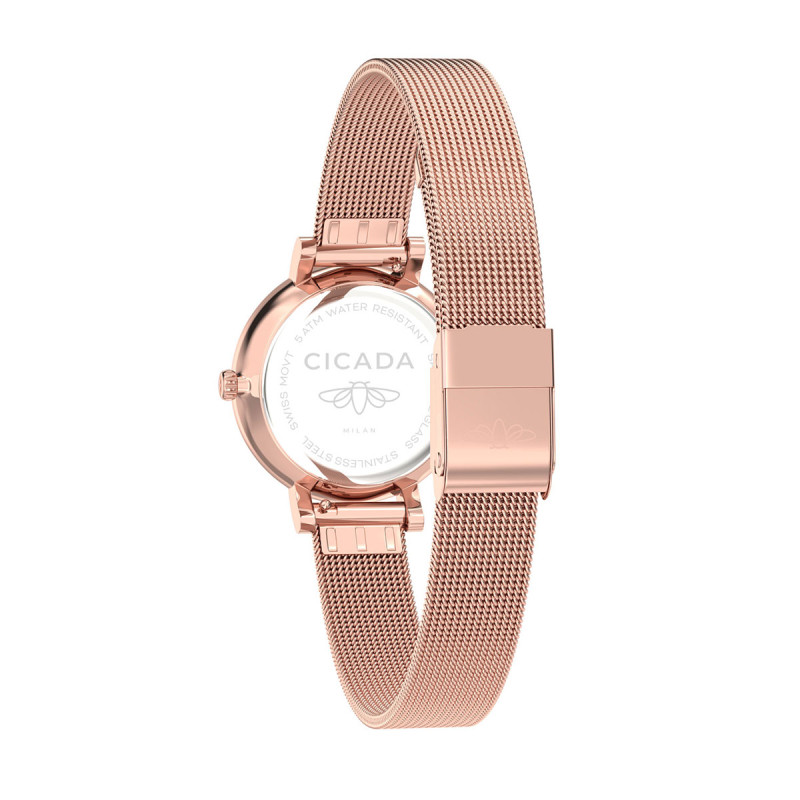 Cicada Milano – damski zegarek rose gold mesh | Jubiler Sezam