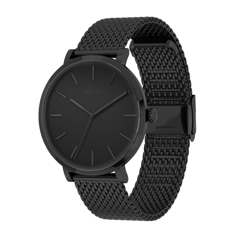 Cicada Milano – czarny zegarek total black na mesh | Jubiler Sezam