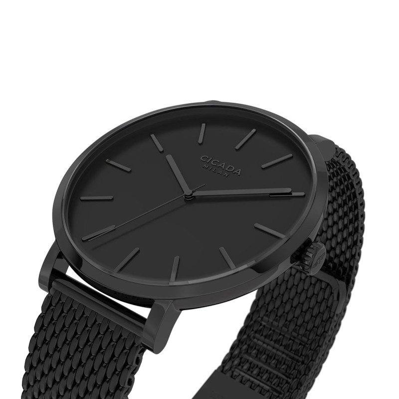 Cicada Milano – czarny zegarek total black na mesh | Jubiler Sezam