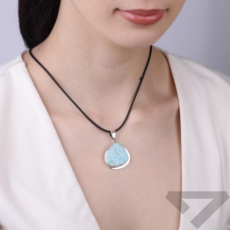 Srebrna Zawieszka Larimar Pr. 925 z Dominikany - JubilerSezam.pl