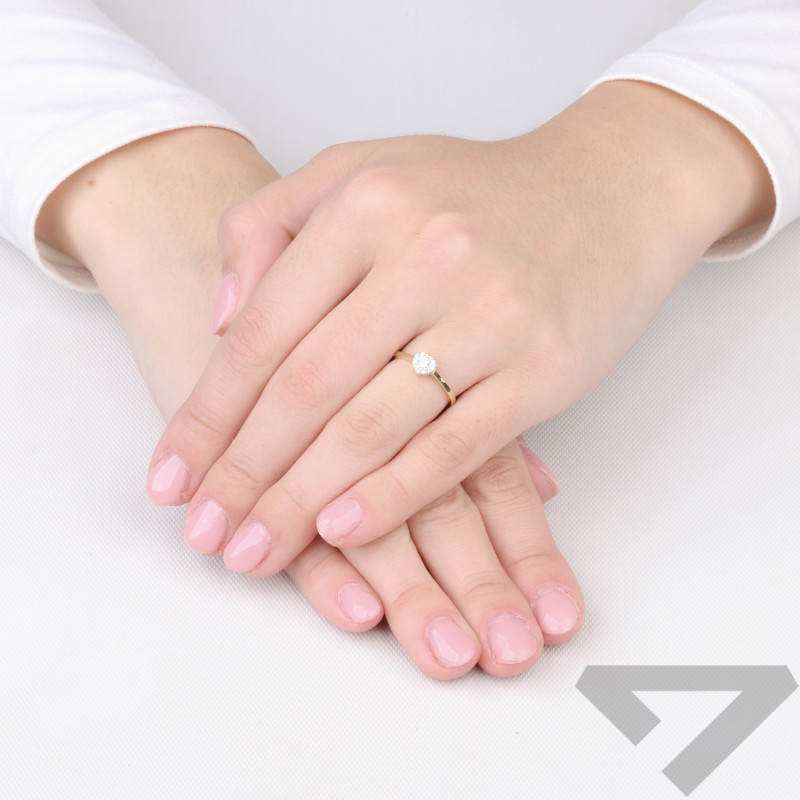 Pierścionek złoty zaręczynowy Dream z diamentami 0,16 ct