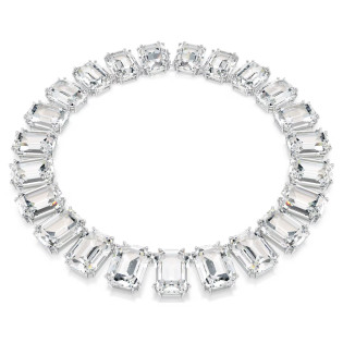 Naszyjnik Swarovski Millenia Duże kryształy, Szlif ośmiokątny, Biały, Powłoka z rodu