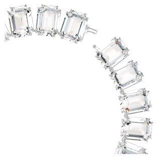 Naszyjnik Swarovski Millenia Duże kryształy, Szlif ośmiokątny, Biały, Powłoka z rodu