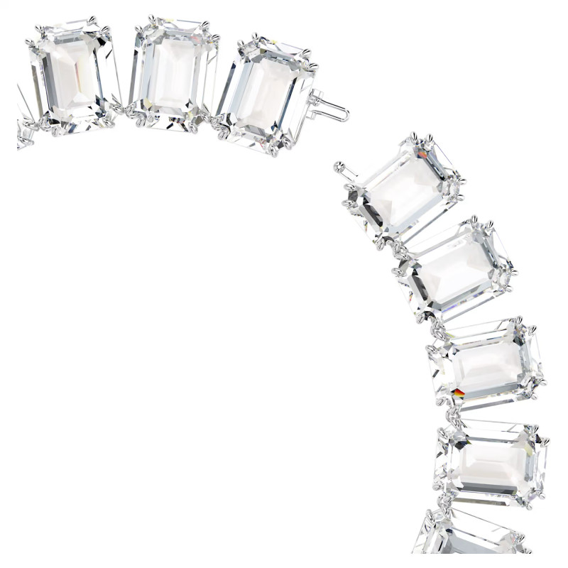 Naszyjnik Swarovski Millenia Duże kryształy, Szlif ośmiokątny, Biały, Powłoka z rodu
