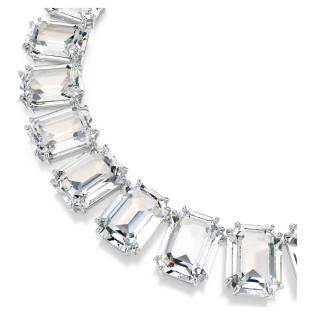 Naszyjnik Swarovski Millenia Duże kryształy, Szlif ośmiokątny, Biały, Powłoka z rodu