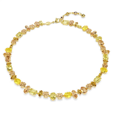 Naszyjnik Swarovski Gemma szlify różnorodne, żółty, powłoka w odcieniu złota