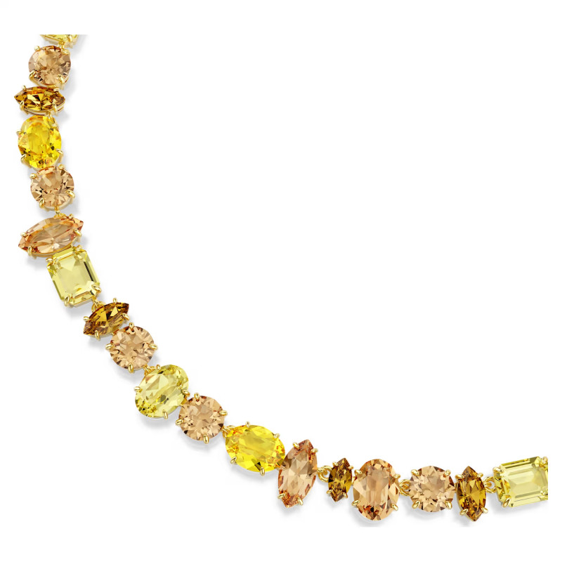 Naszyjnik Swarovski Gemma szlify różnorodne, żółty, powłoka w odcieniu złota