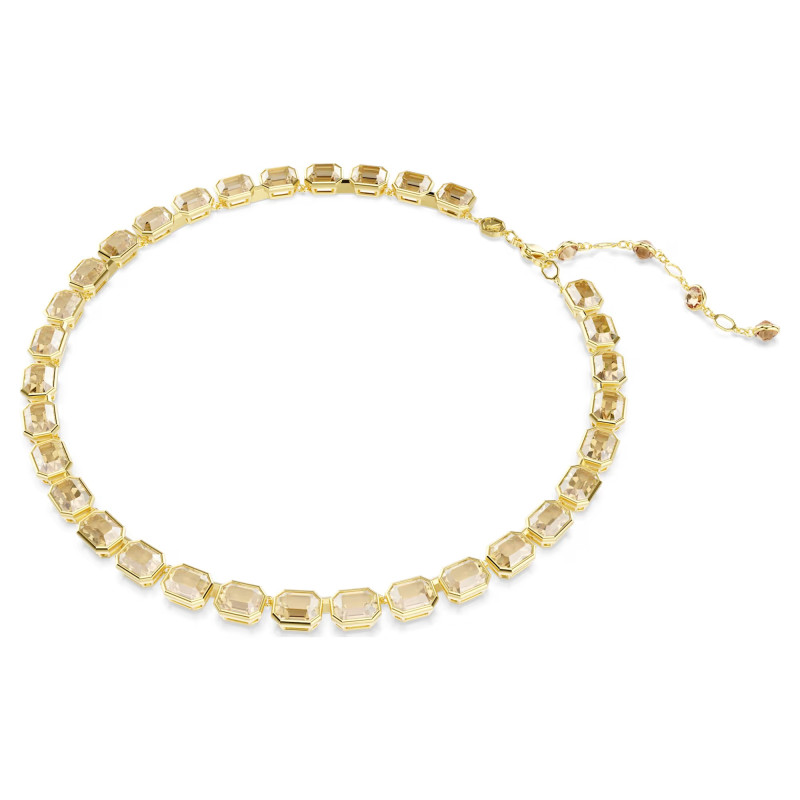 Naszyjnik Swarovski Millenia szlif ośmiokątny, żółty, powłoka w odcieniu złota