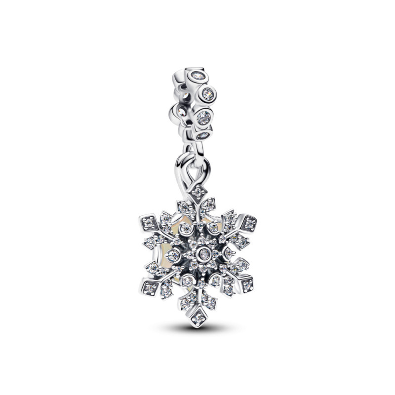 Podwójny charms-zawieszka Pandora Opalizująca śnieżynka 794142C01