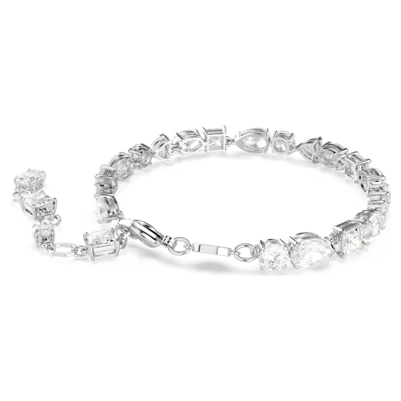 Bransoletka Swarovski Mesmera szlify różnorodne, biała, powłoka z rodu
