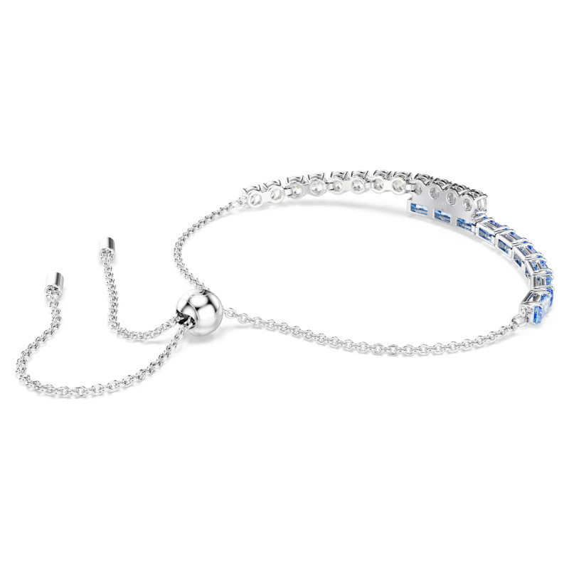 Bransoletka Swarovski Tennis Matrix szlify różnorodne, niebieska, powłoka z rodu